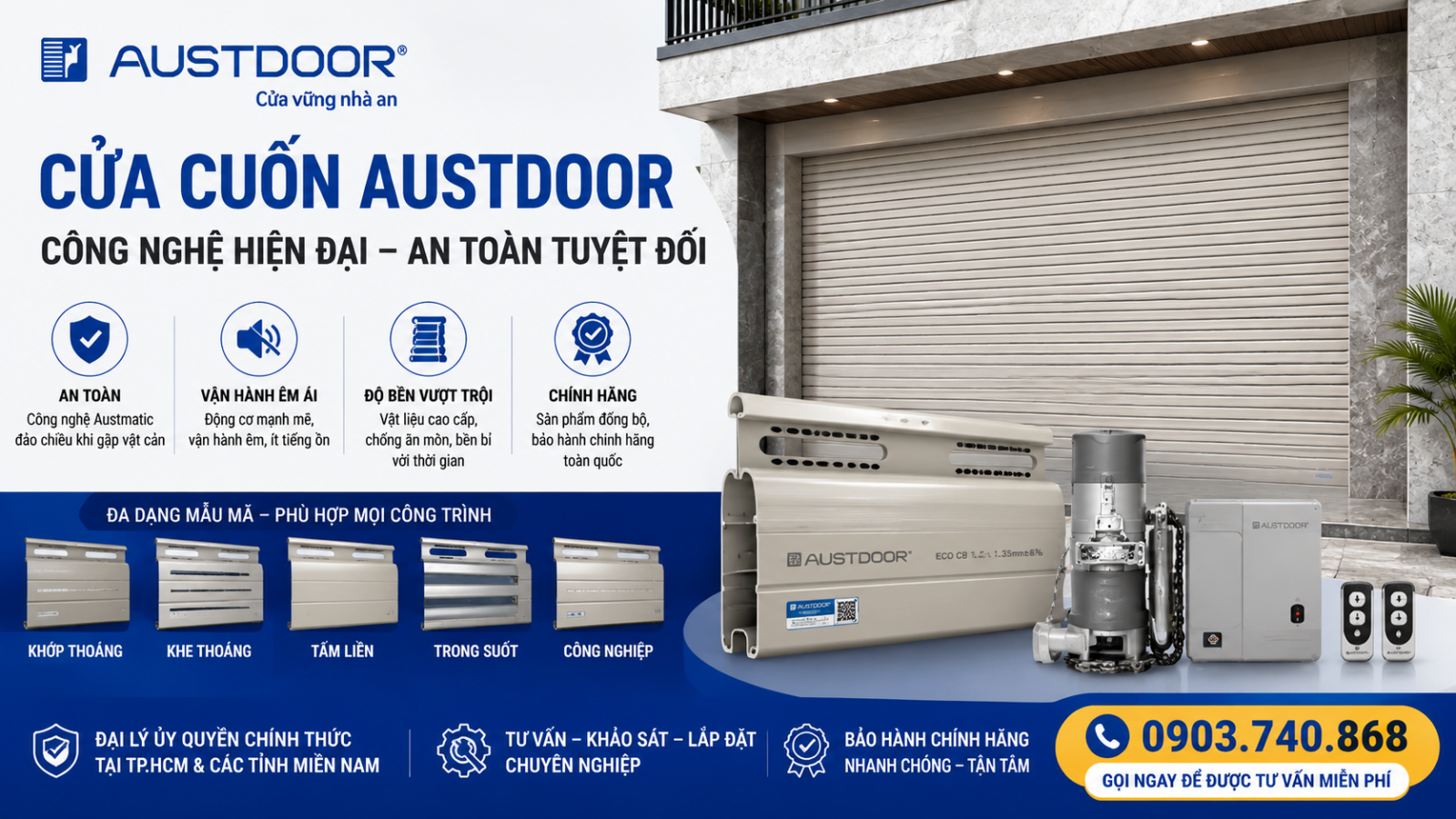 Cửa cuốn Austdoor cho nhà phố