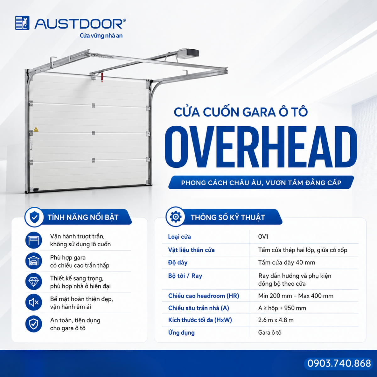 Checklist khảo sát ô chờ và trần trước khi lắp cửa OVERHEAD