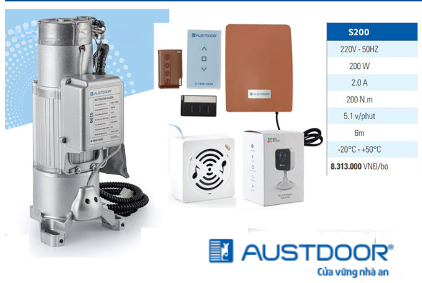 Bộ tời Austdoor S200 chính hãng