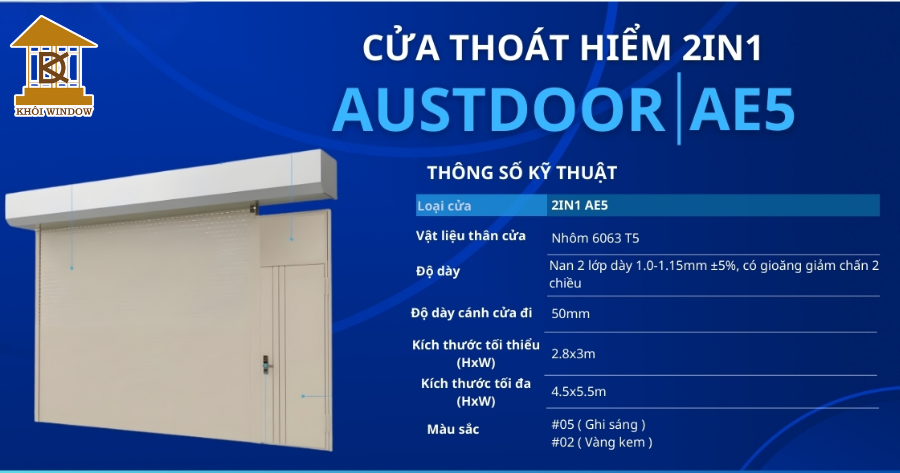 Cửa Cuốn 2IN1 Austdoor AE5 Chính Hãng