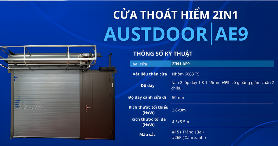 Cửa Cuốn 2IN1 Austdoor AE9 Chính Hãng
