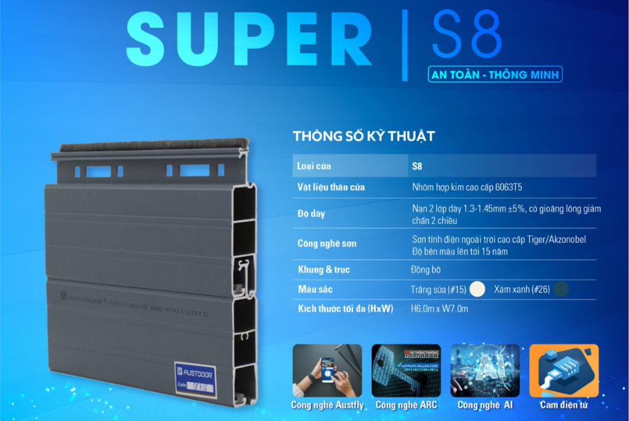 Cửa cuốn khe thoáng super S8